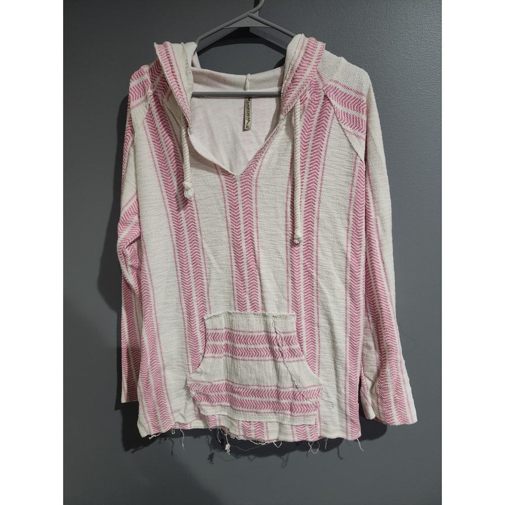 Momentum Boho Hippie Pink And White Hoodie Womens Size XL